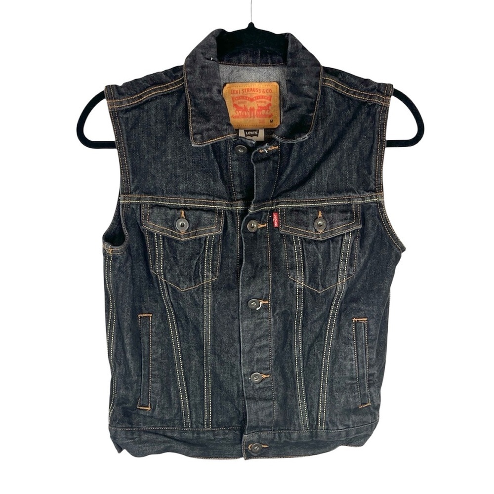 Levi’s kids button down denim jean vest size Medium 10-12